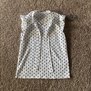 Women’s White and Black Polka Dot Blouse Top